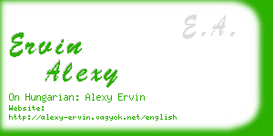 ervin alexy business card